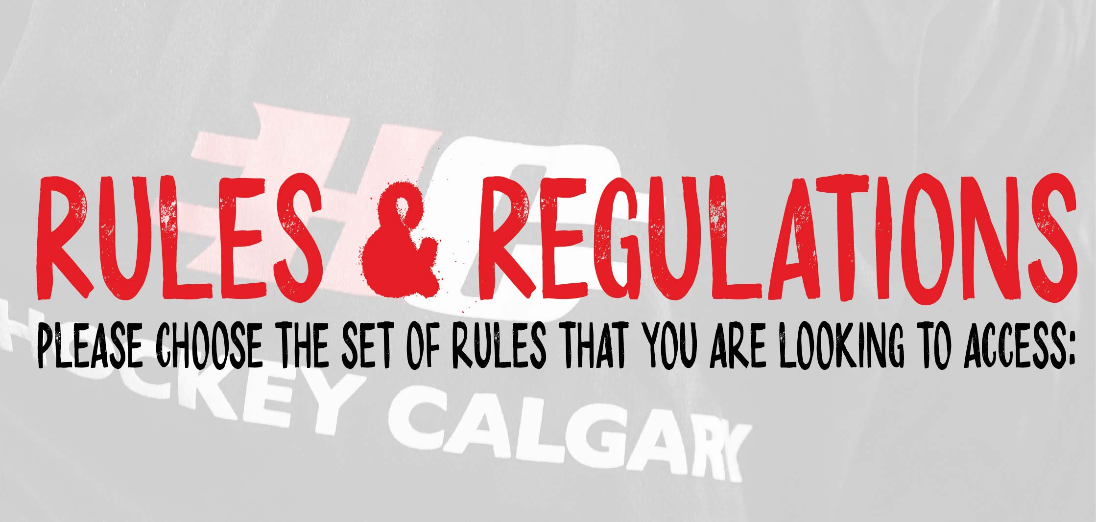 Rules & Regulations - Hockey Calgary